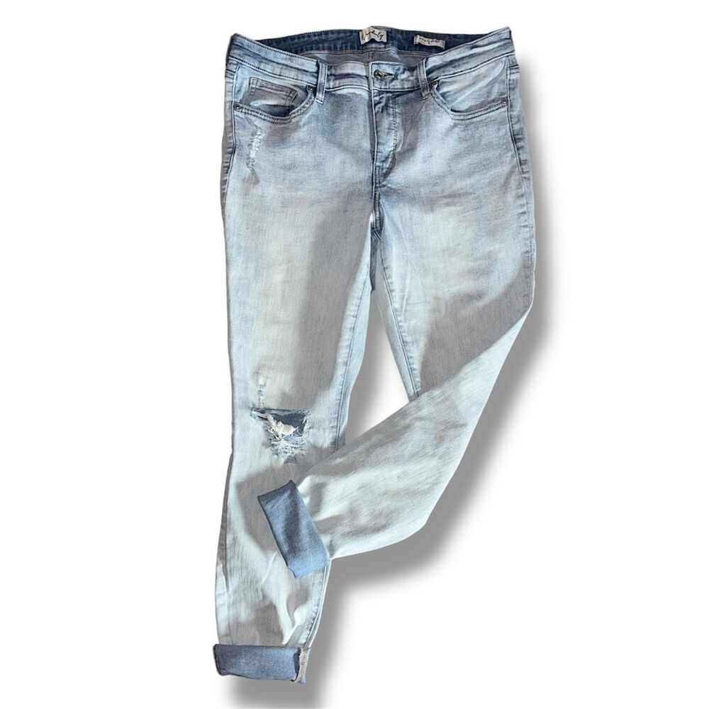 Women's Distressed Skinny Blue Jeans